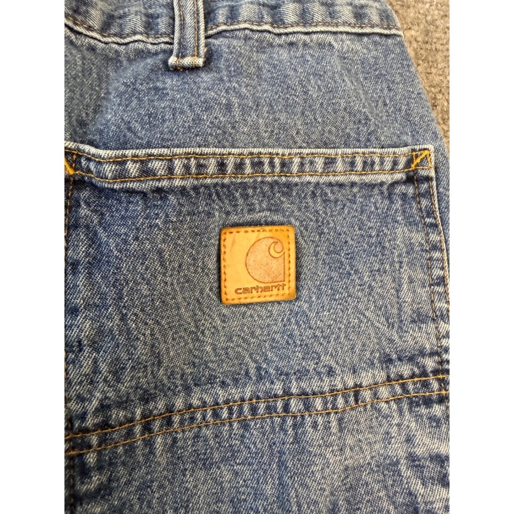 Carhartt Mens 48 Blue Denim Carpenter Shorts B28-DPS Heavyweight Workwear Loose - Picture 6 of 7
